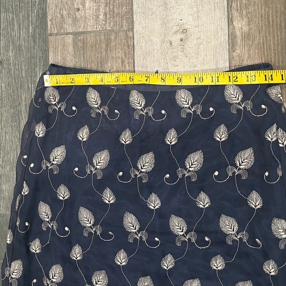 Vintage Compagnie Internationale Express Embroidery Leaves Leaf Maxi Skirt 5/6 - Picture 5 of 10